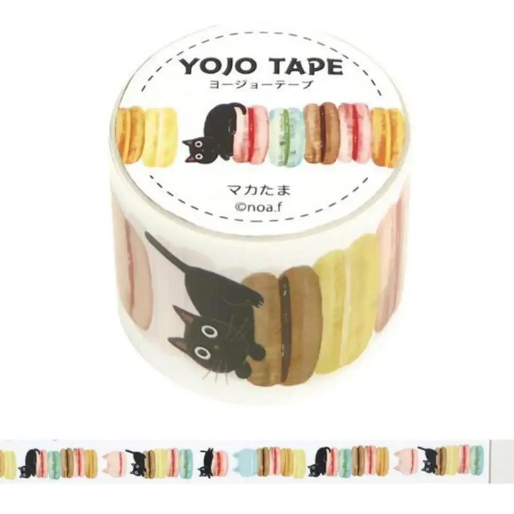 Washi Tape, Cute Black Cat Macaroons Kitty Cookies Masking Tape Kawaii Scrapbook